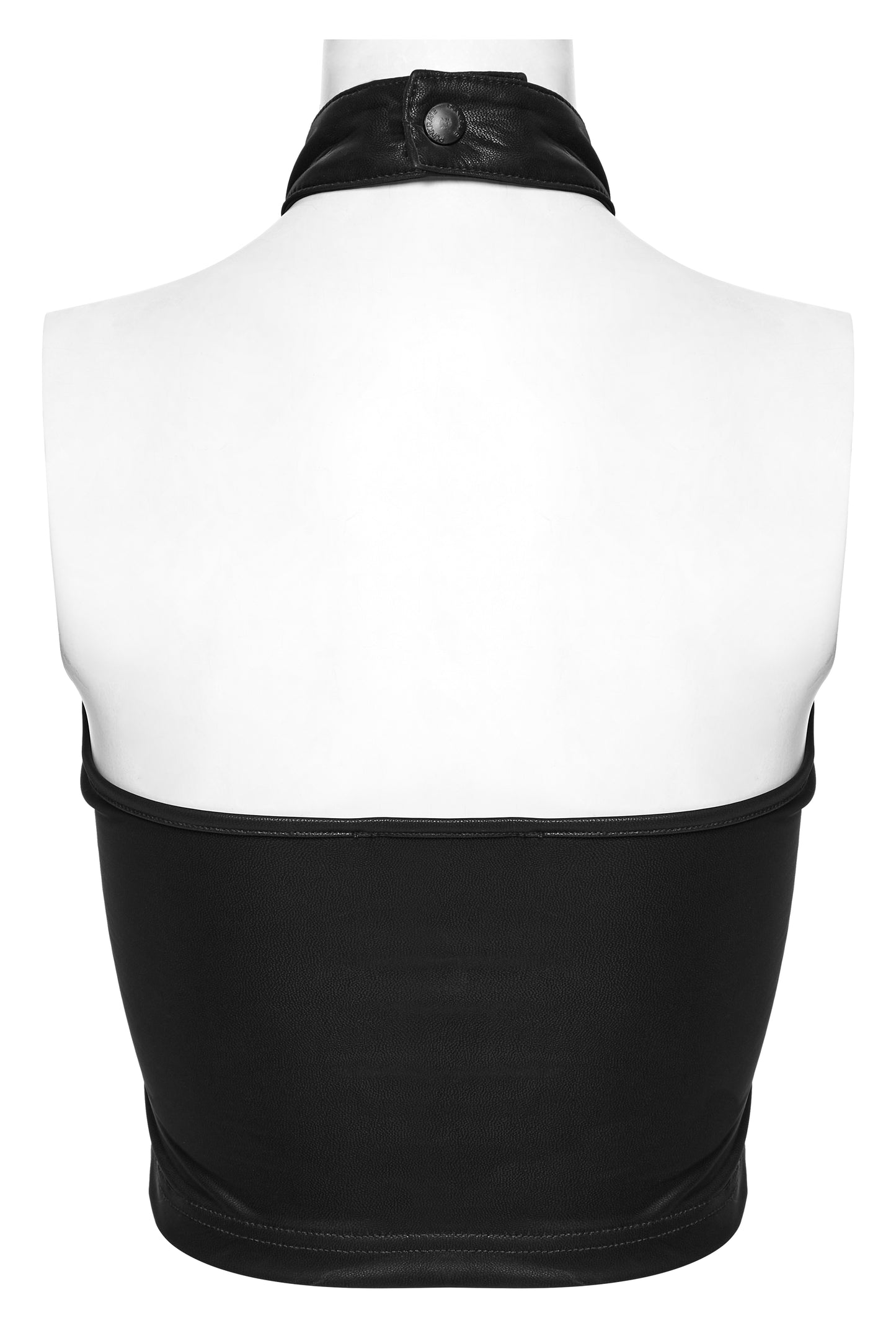 Punk Rave Valora Cross Fur Halter Top In Crimson