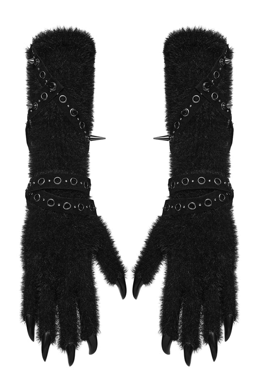 Punk Rave Freya Cat Paw Spike Gloves, view 2