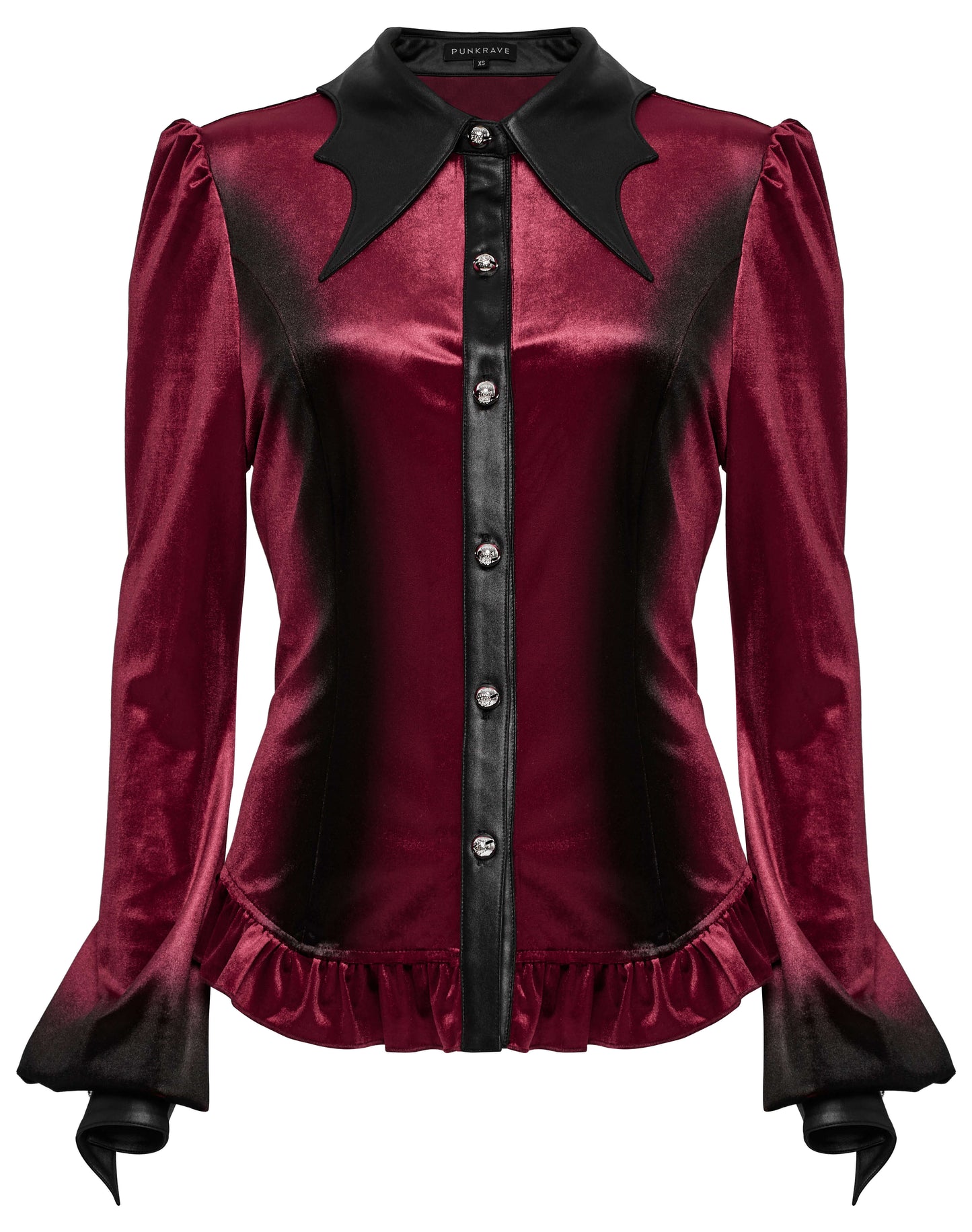Punk Rave Fawn Gradient Printed Shirt in Red - Kate's Clothing