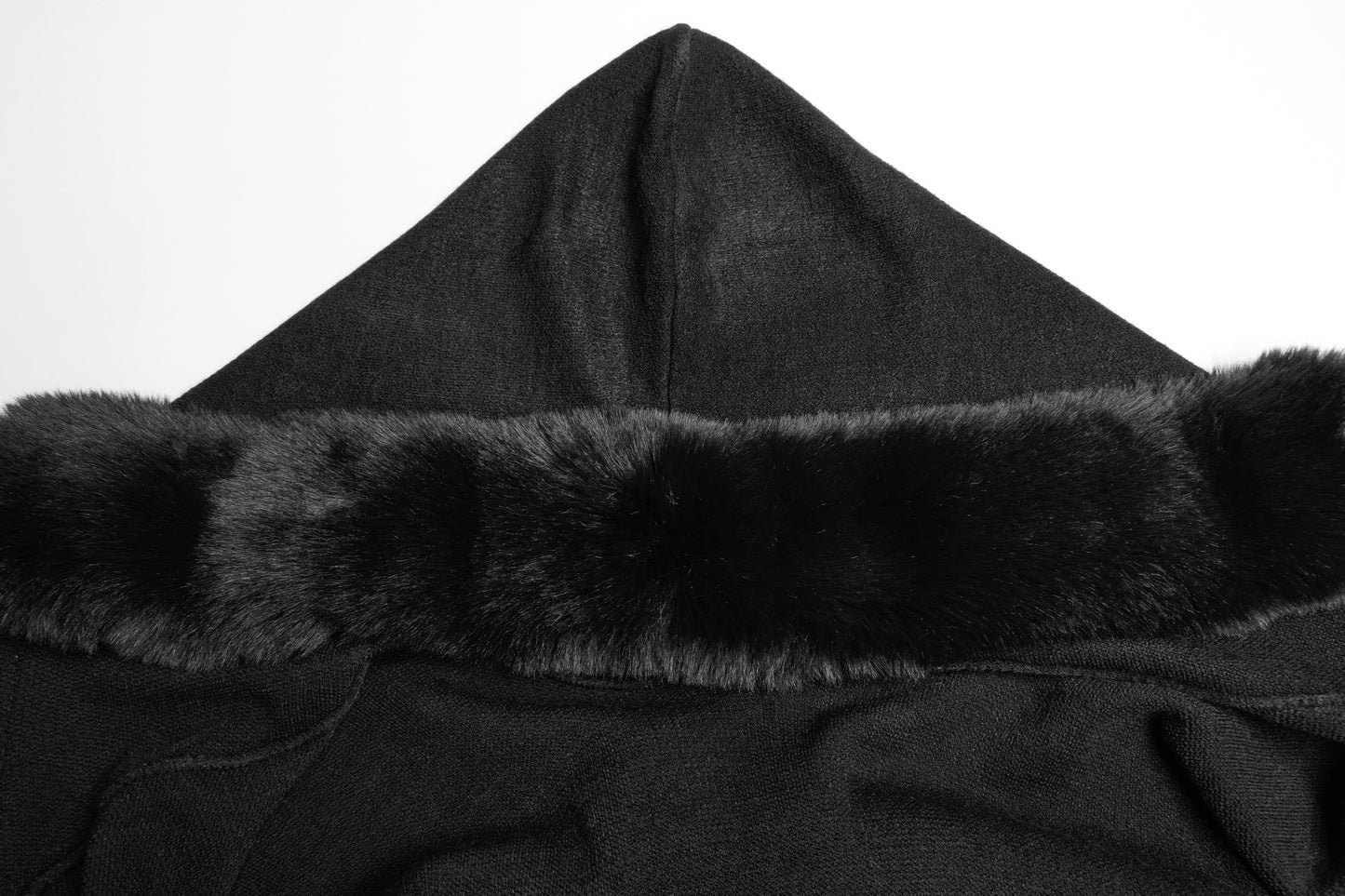 Punk Rave Elvira Faux Fur Trim Gothic Cloak in Black