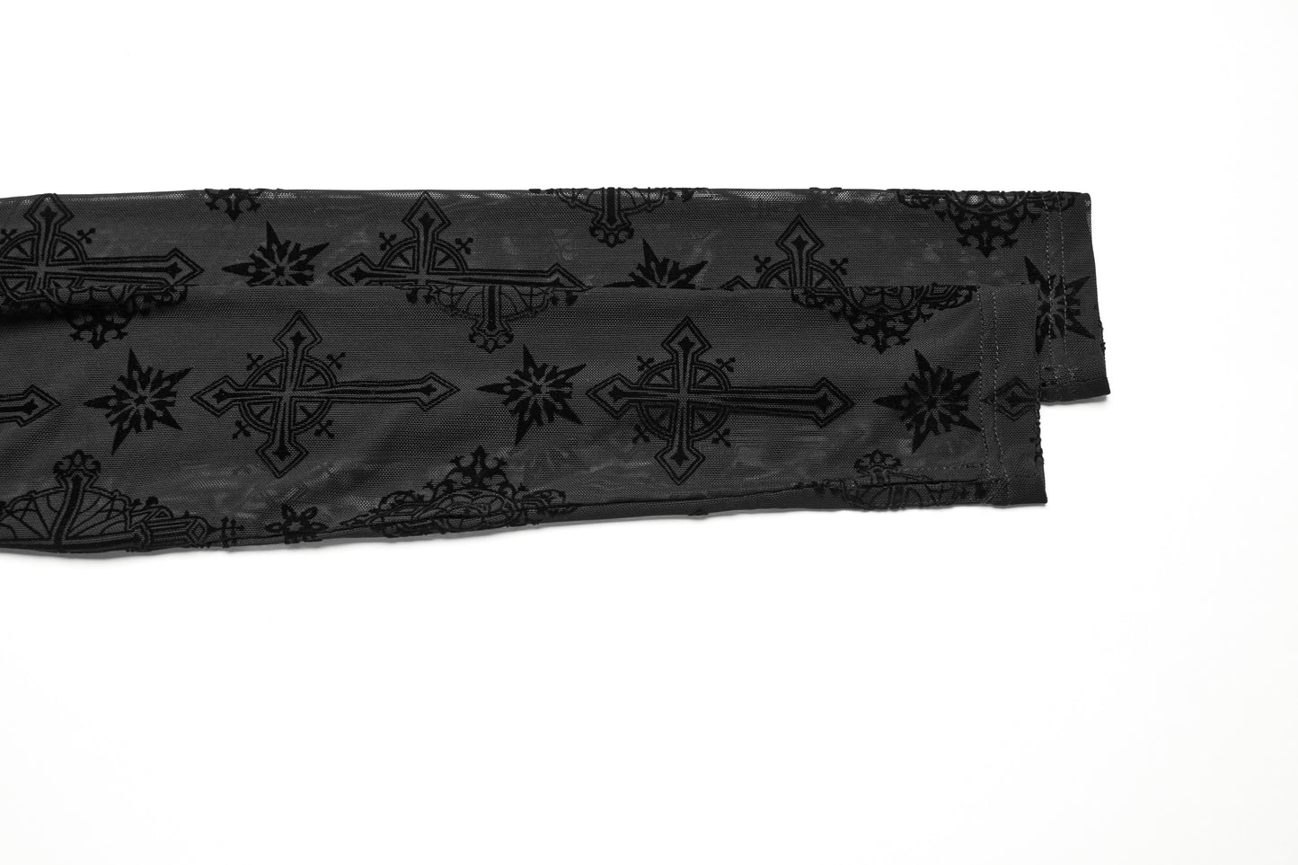 Punk Rave Morrigan Cross Embroidered Mesh Top