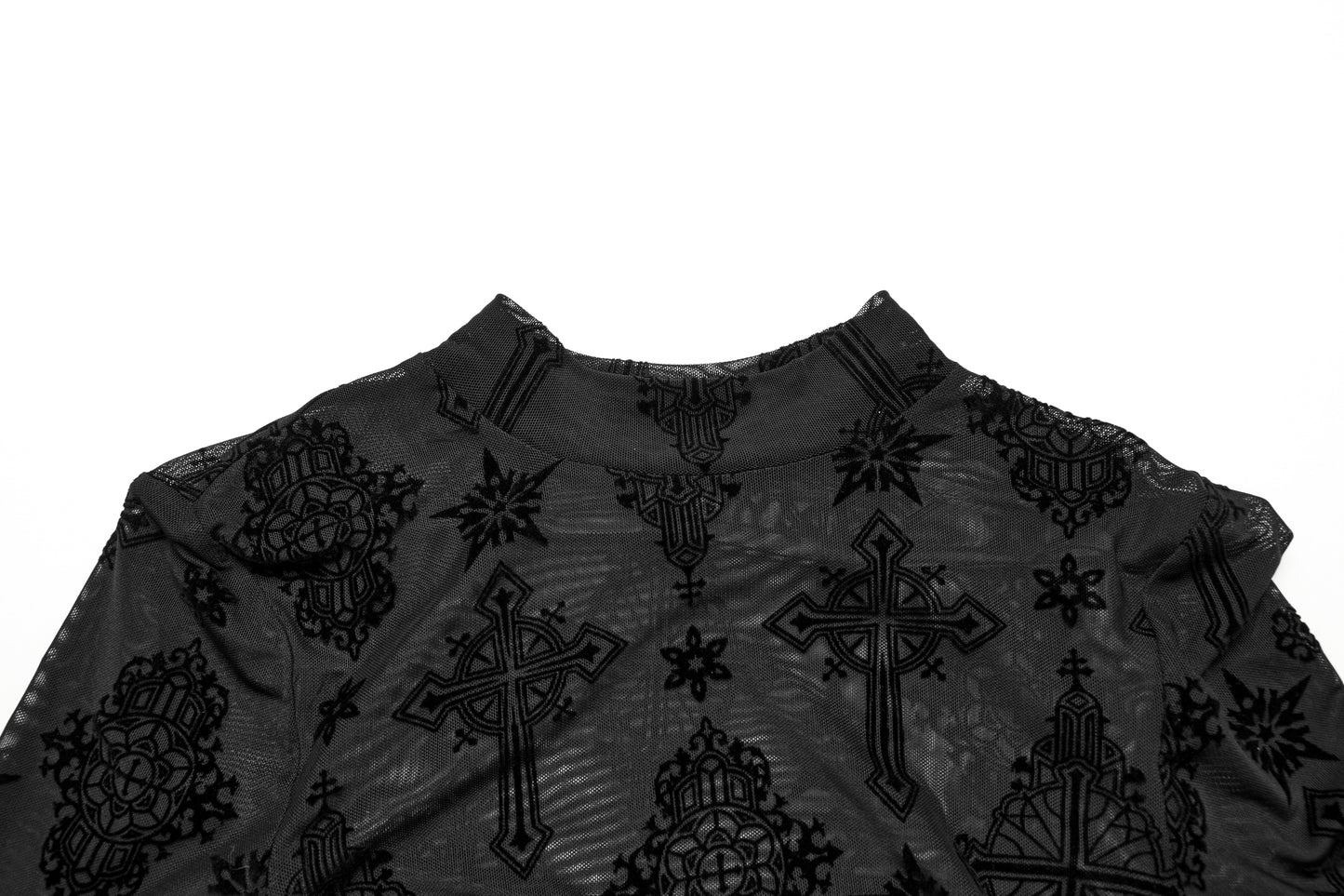Punk Rave Ravena Cross Flocking Mesh Top