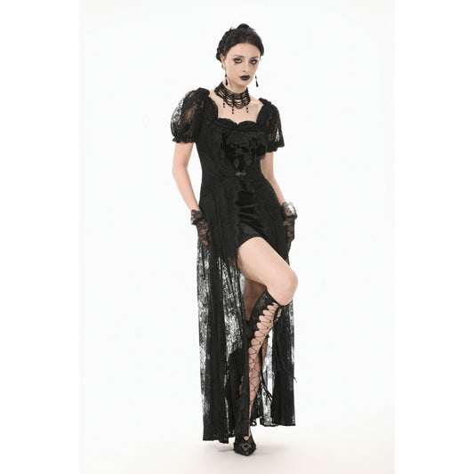 Dark in Love Morwenna Lace Gothic Maxi Dress in Black