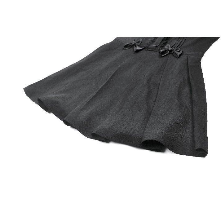 Dark In Love Gwendolyn Lace Panel Goth Mini Dress in Black