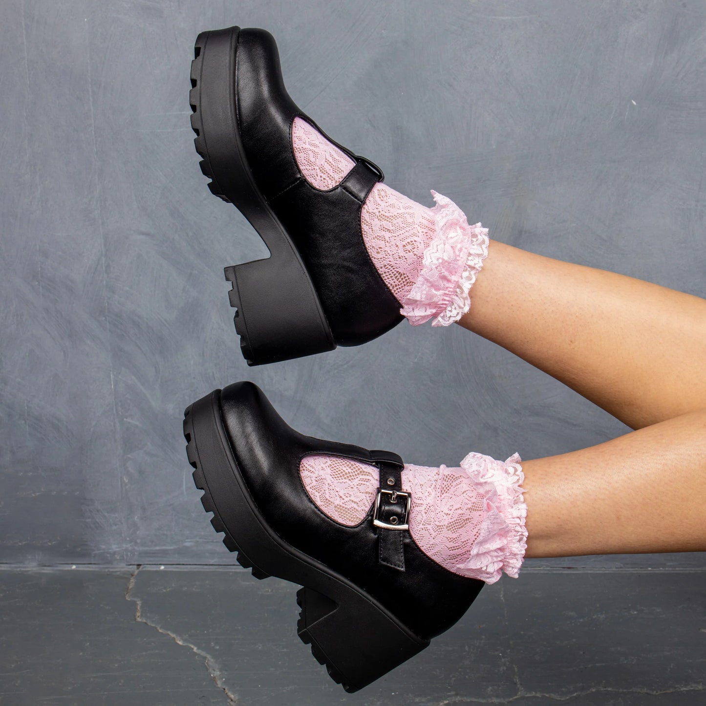 Koi SAI Black Mary Jane Shoes 'Faux Leather Edition'