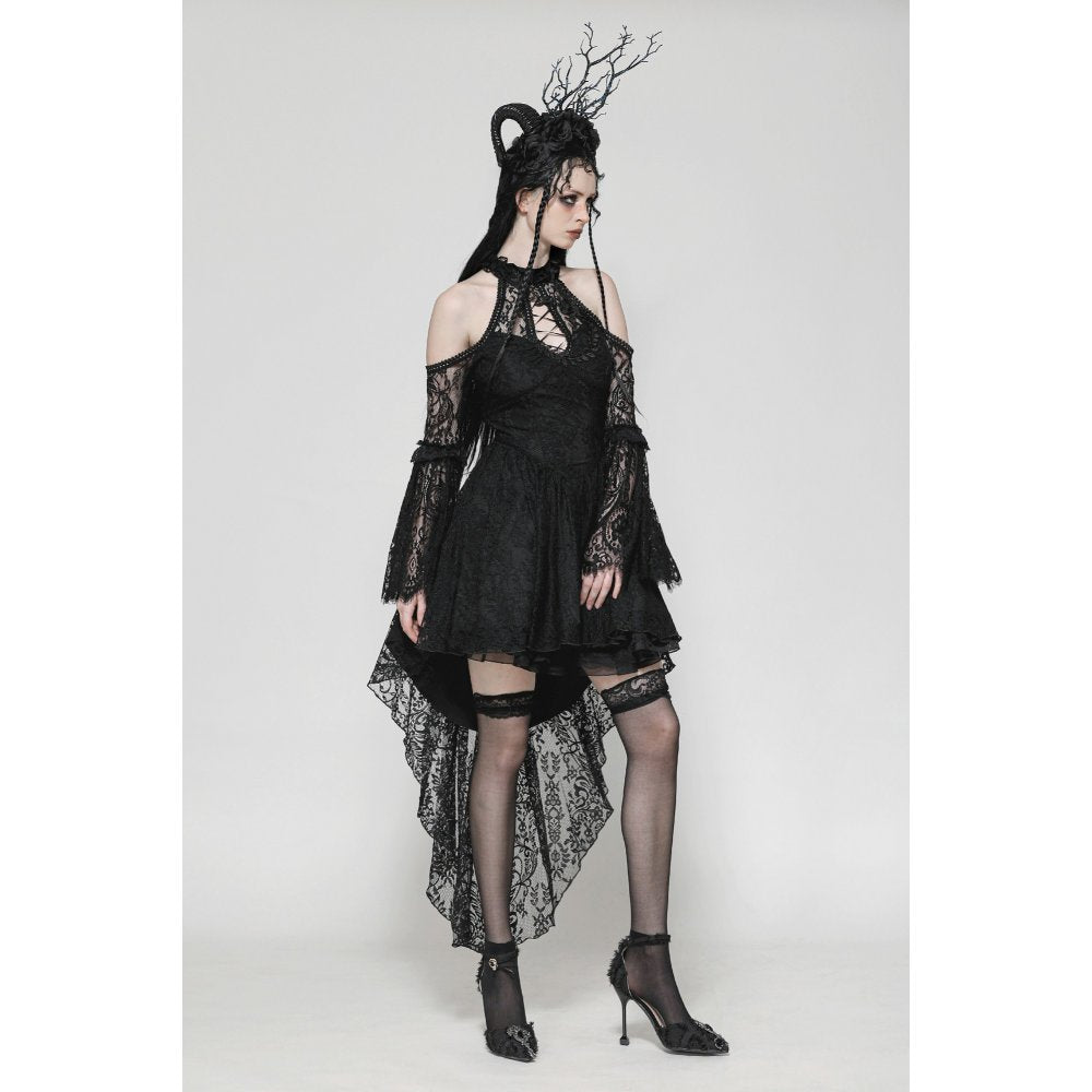 Dark in Love Gem Gothic Vine Lace Tail Dress - Kate's Clothing
