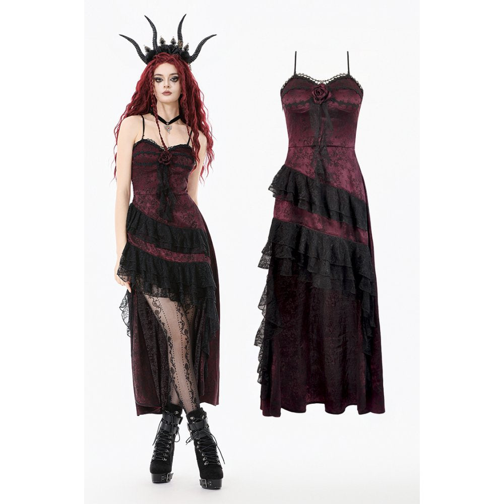 burgundy dress shoes ladies The Lady Burgundy Dress – Gothic Mania main image 0