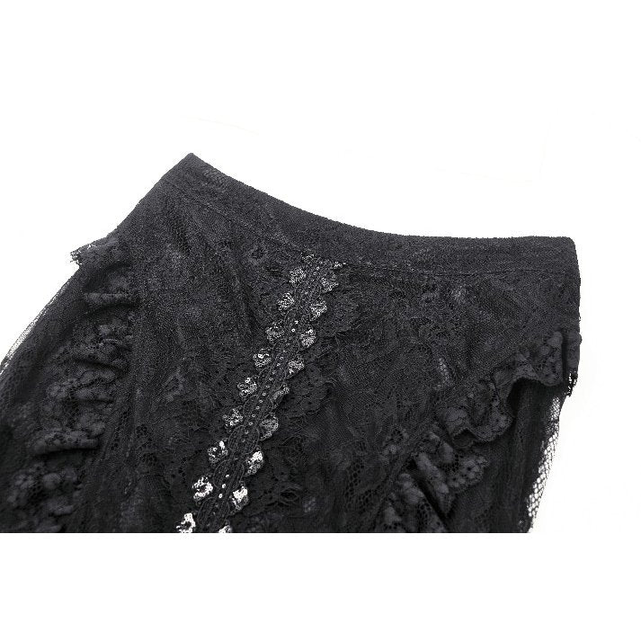 Dark in Love Nevaeh Gothic Lace and Mesh Mermaid Skirt - Kate's Clothing