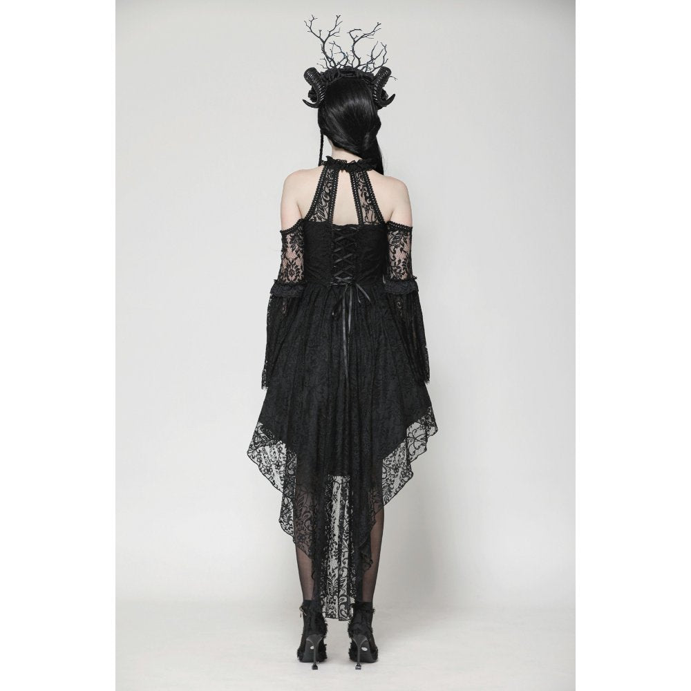 Dark in Love Gem Gothic Vine Lace Tail Dress - Kate's Clothing