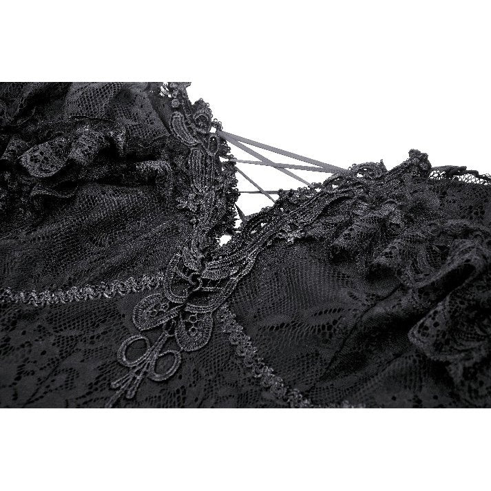 Dark in Love Cosette Elegant Gothic Off-Shoulder Ruffle Maxi Dress - Kate's Clothing