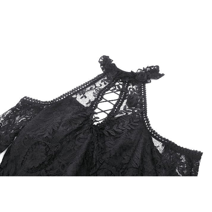 Dark in Love Gem Gothic Vine Lace Tail Dress - Kate's Clothing