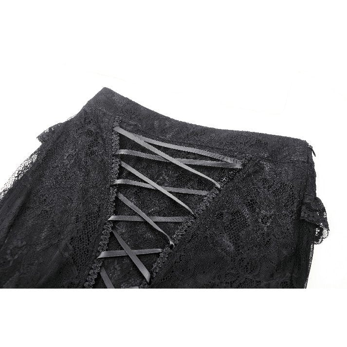 Dark in Love Nevaeh Gothic Lace and Mesh Mermaid Skirt - Kate's Clothing