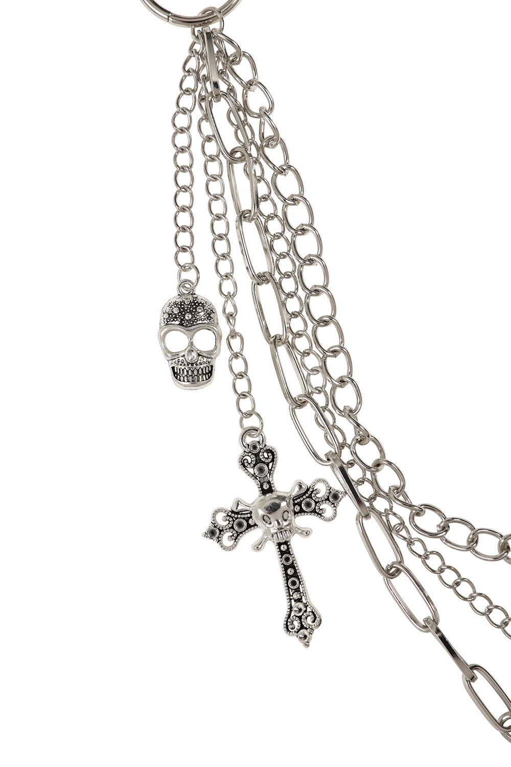 Banned Cruz Decorative Wallet Chain with Skull and Cross - Kate's Clothing