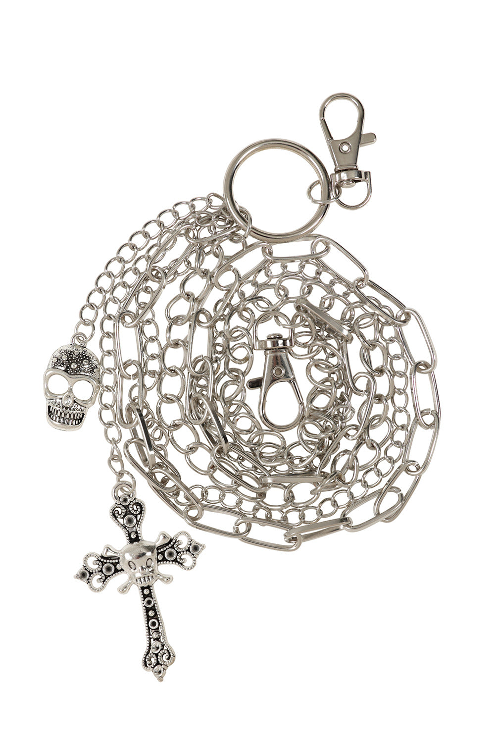 Banned Cruz Decorative Wallet Chain with Skull and Cross - Kate's Clothing