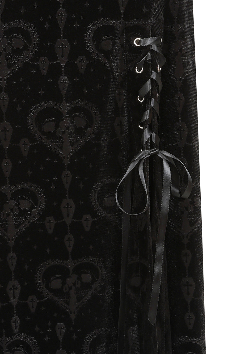 Banned Trivia Goth Velvet Skirt in Black