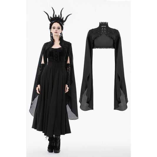 Dark in Love Erzsébet Gothic Cape Shrug full outfit front view
