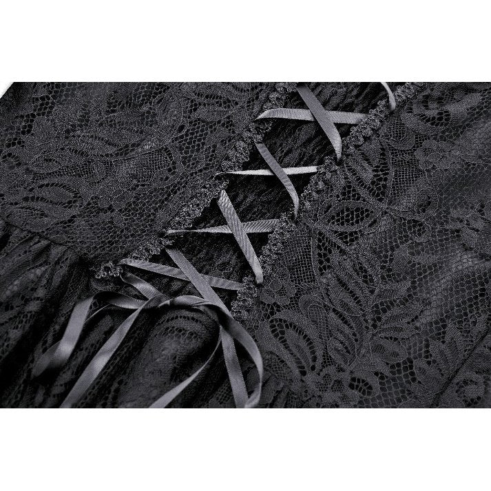 Dark in Love Gem Gothic Vine Lace Tail Dress - Kate's Clothing