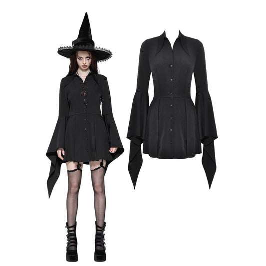 Dark in Love Darya Witchy Bell-Sleeve Shirt Dress - Kate's Clothing