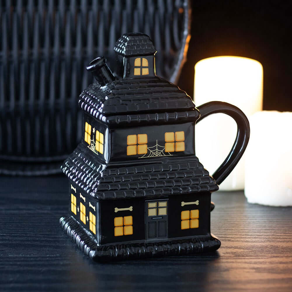 Gothic Gifts Black Haunted House Mug - Kate's Clothing