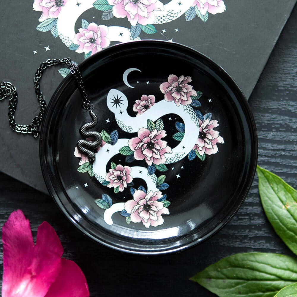 Gothic Gifts Floral Snake Trinket Dish - Kate's Clothing