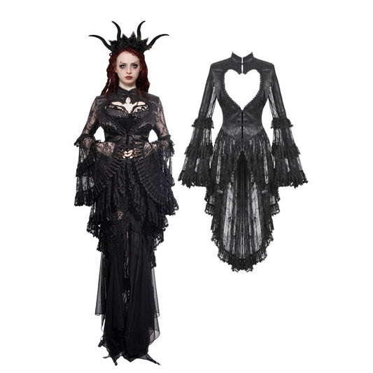 Dark in Love Odessa Gothic Classic Heart-Shaped Hollow-Out Tailcoat - Kate's Clothing