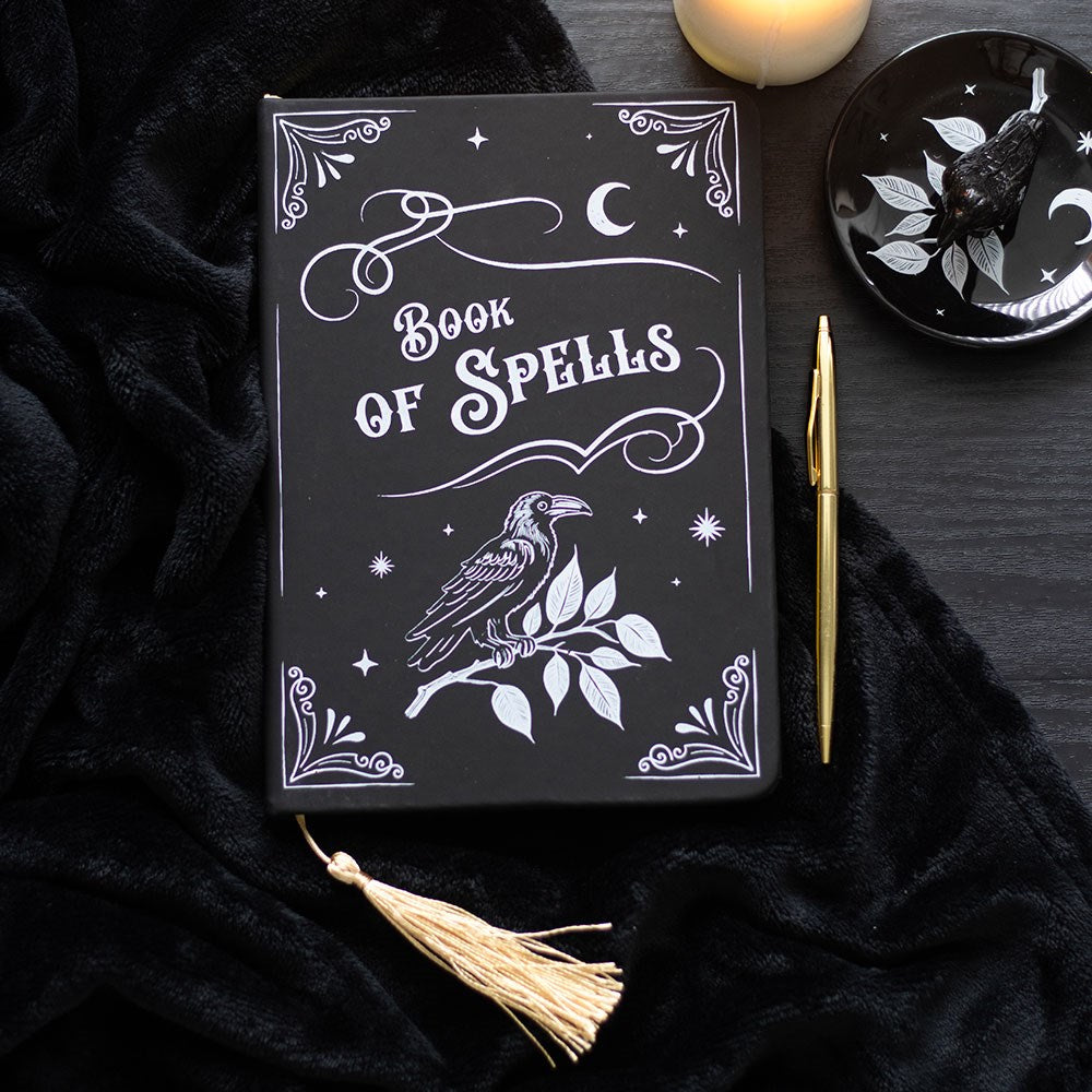 Gothic Gifts Mystic Raven Book of Spells A5 Notebook