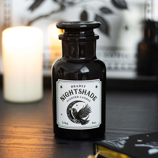 Gothic Gifts Mystic Raven Deadly Nightshade Apothecary Candle - Kate's Clothing