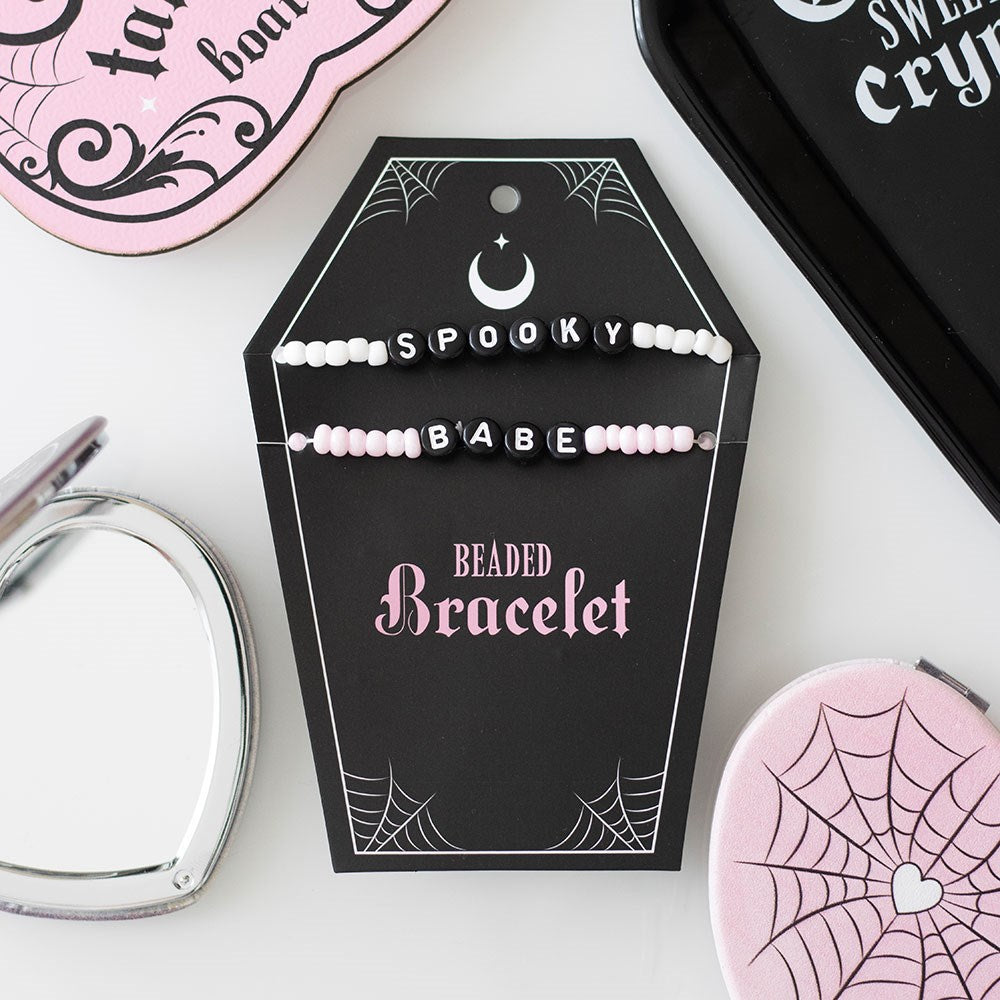 Gothic Gifts Spooky Babe Beaded Bracelet Set