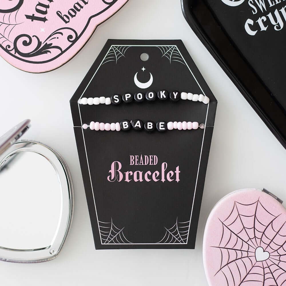 Gothic Gifts Spooky Babe Beaded Bracelet Set - Kate's Clothing