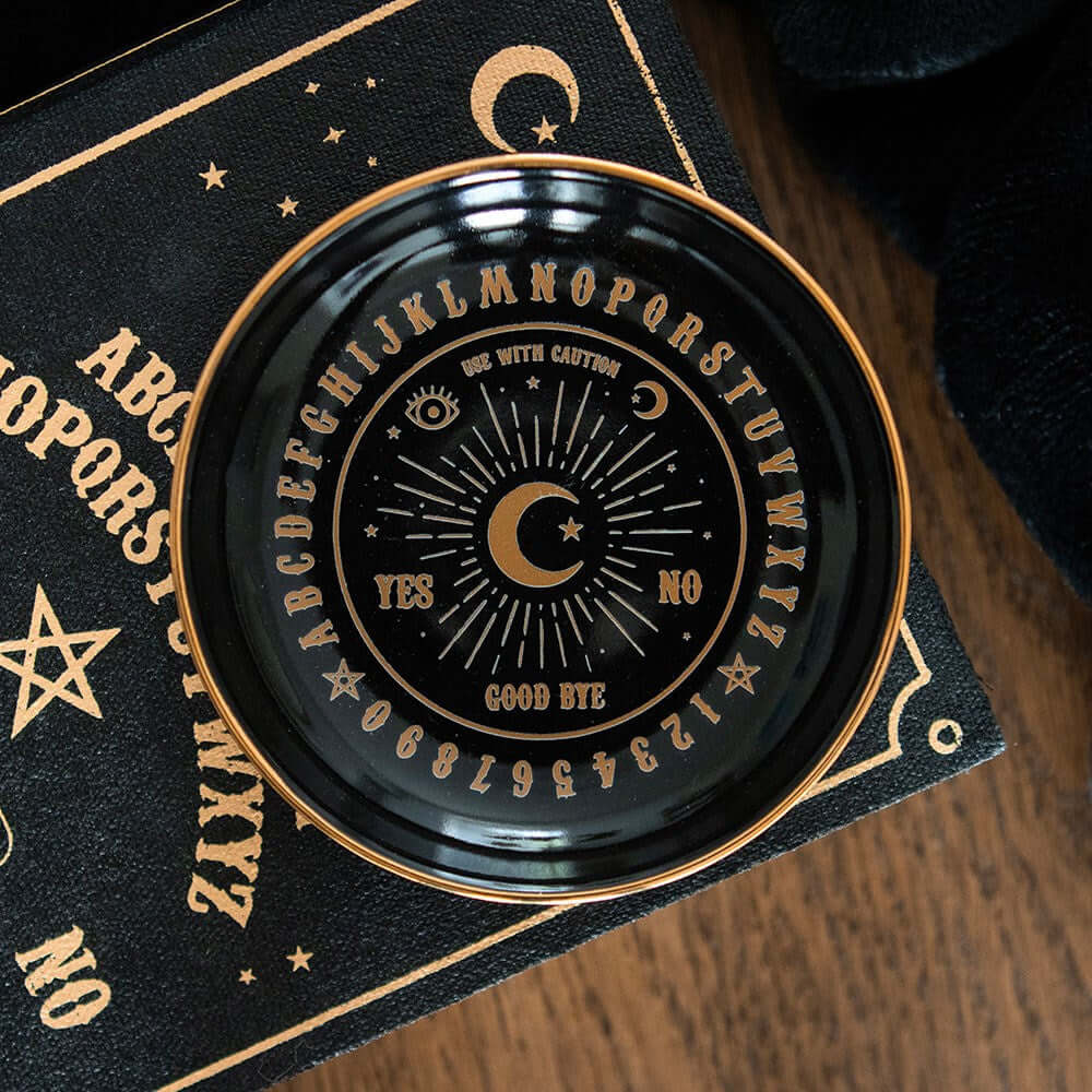 Gothic Gifts Round Black Talking Board Trinket Dish - Kate's Clothing