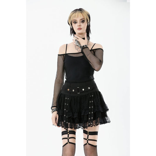 Gothic fishnet top with long sleeves