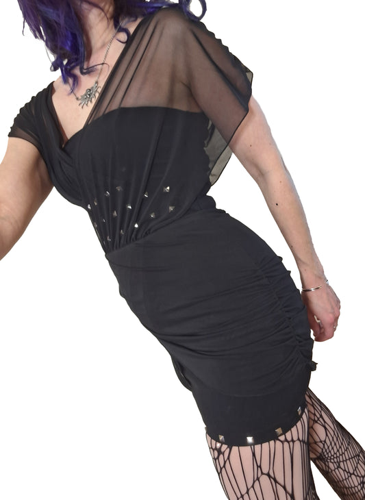 Necessary Evil Venus Wrapped Mesh Mini Dress - Kate's Clothing
