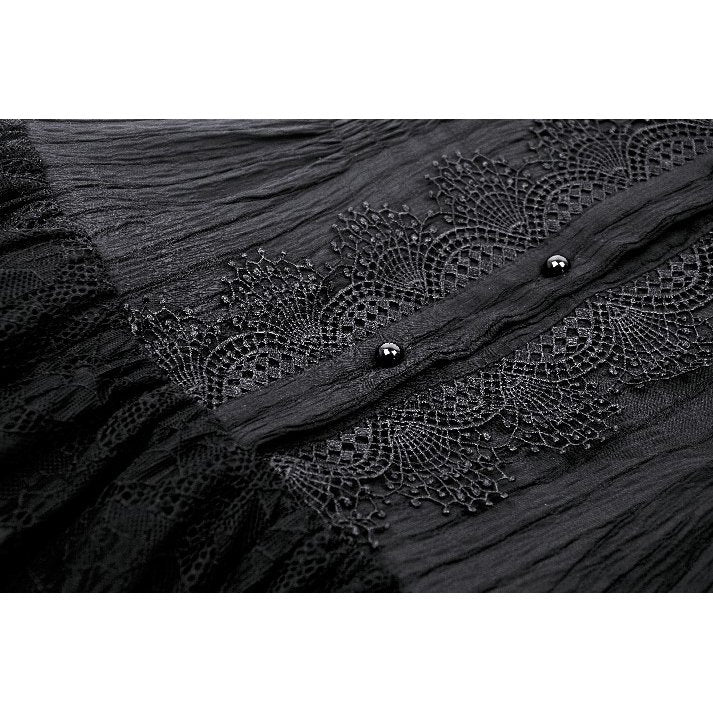 Dark in Love Diya Frilly Gothic Shirt Dress - Kate's Clothing