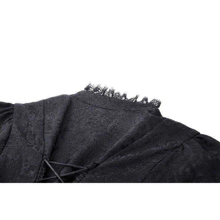 Dark in Love Felicity Gothic Lacey Zip Up Tailcoat Shirt - Kate's Clothing