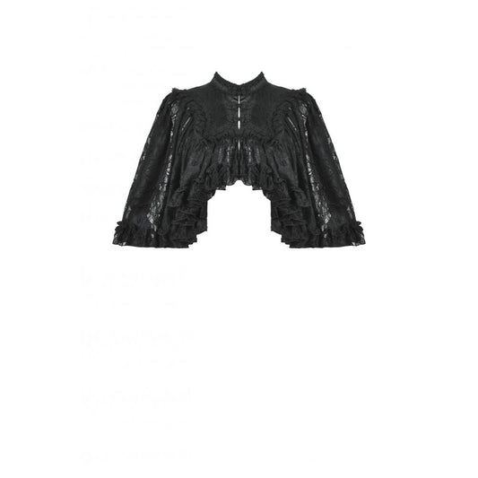 Dark in Love Zuri Vintage Lace Cape with Flowing Sleeves - Kate's Clothing