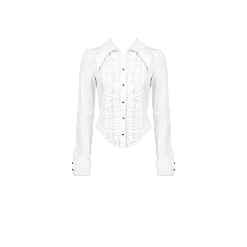 Dark in Love Queeny White Gothic Demon Shirt - Kate's Clothing