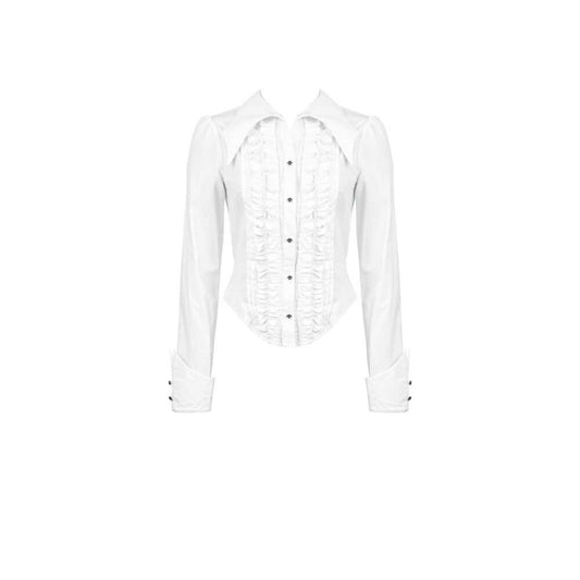 Dark in Love Queeny White Gothic Demon Shirt - Kate's Clothing