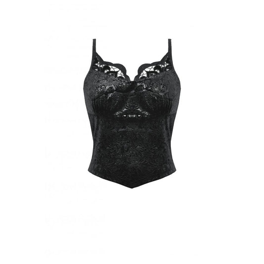 Dark in Love Freya Dark Embossed Velvet Camisole - Kate's Clothing