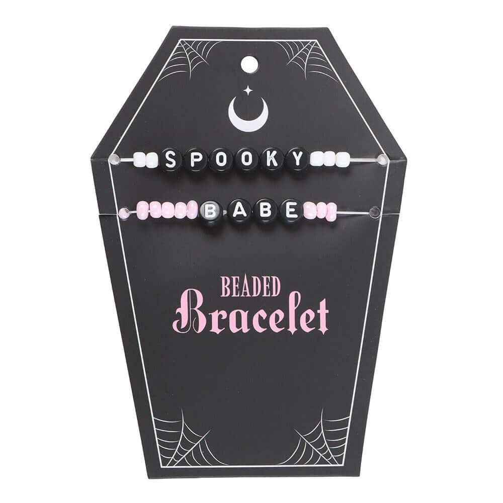 Gothic Gifts Spooky Babe Beaded Bracelet Set - Kate's Clothing