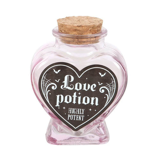 Gothic Gifts Love Potion Decorative Glass Heart Potion Bottle - Kate's Clothing