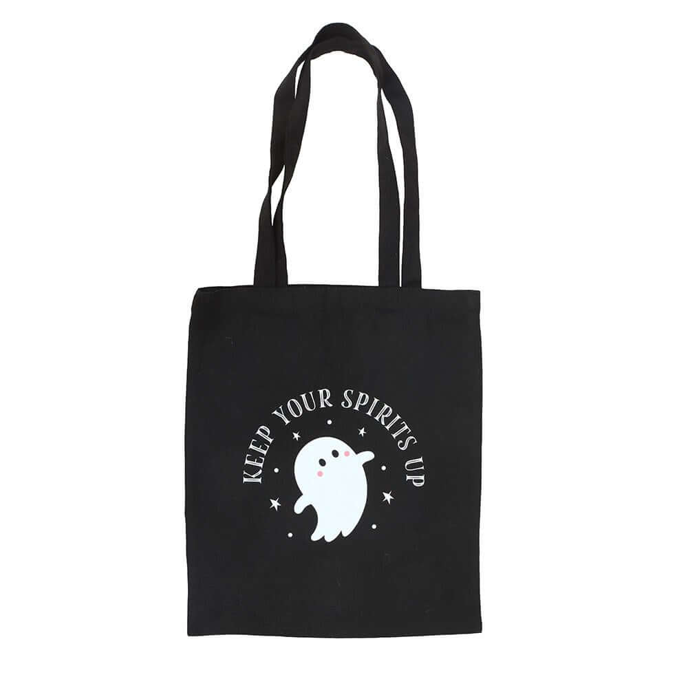 Gothic Gifts Keep Your Spirits Up Ghost Polycotton Tote Bag - Kate's Clothing