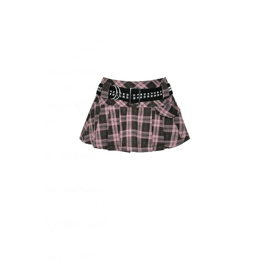 Dark in Love Rowan Punk Pink Plaid Mini Skirt - Kate's Clothing