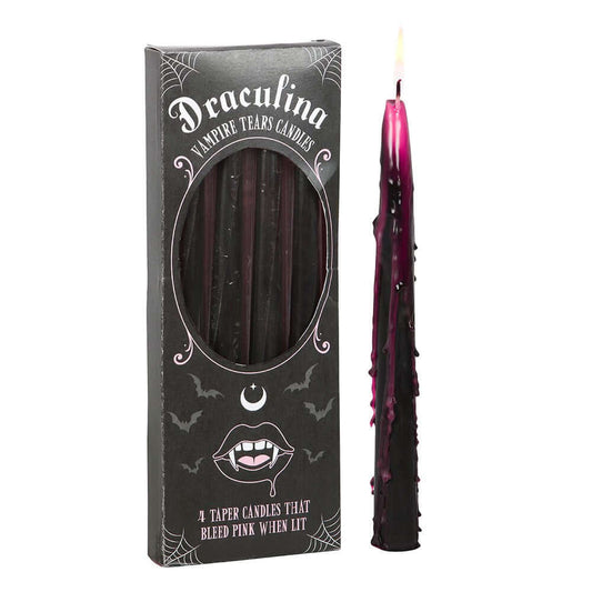 Gothic Gifts Set of 4 Pink Vampire Tears Taper Candles - Kate's Clothing