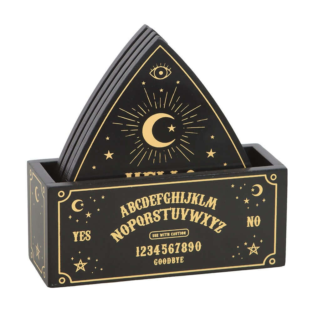 Gothic Gifts Black Talking Board Planchette Coaster Set - Kate's Clothing