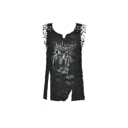 Dark in Love Yvette Black Distressed Graphic Tank Top - Kate's Clothing
