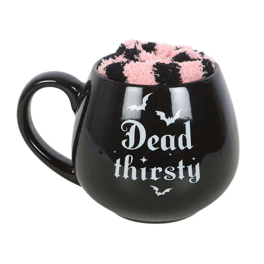 Gothic Gifts Dead Thirsty Mug and Socks Set - Kate's Clothing