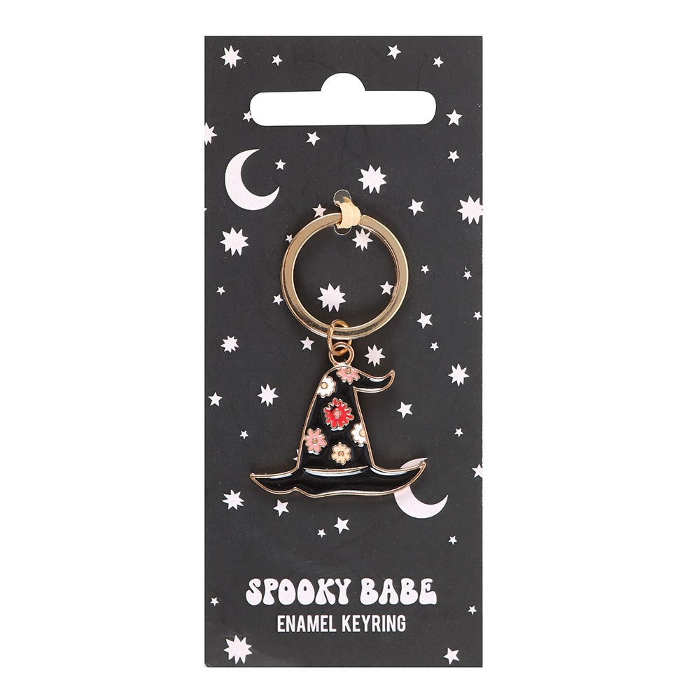 Gothic Gifts Spooky Babe Witch Hat Keyring