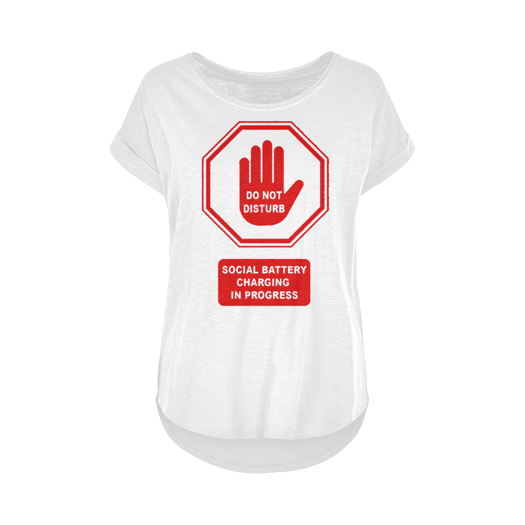 Do Not Disturb - Red Print Long Slub T-Shirt