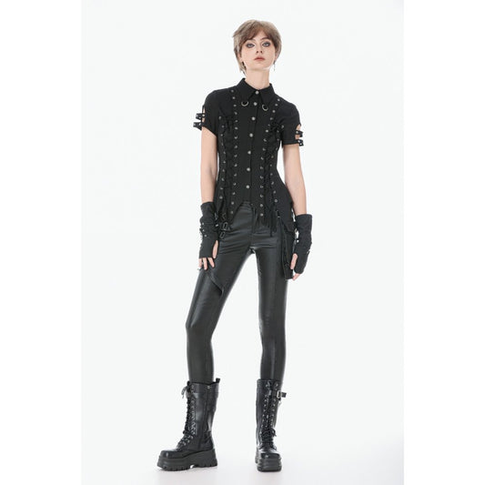 Dark in Love Ruptured Lace-Up Punk Shirt