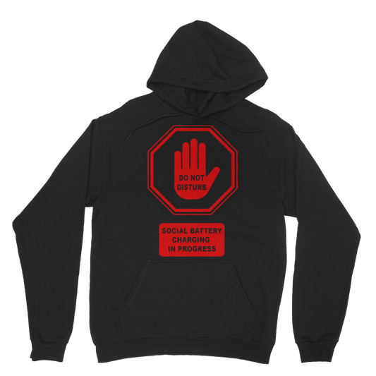 Do Not Disturb - Red Print Classic Hoodie